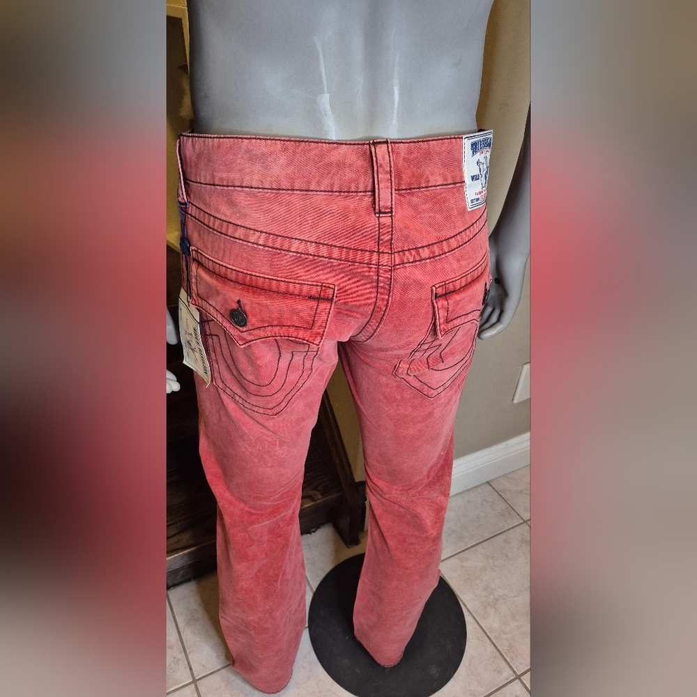 True Religion Men's Slim Jeans in Faded Coral